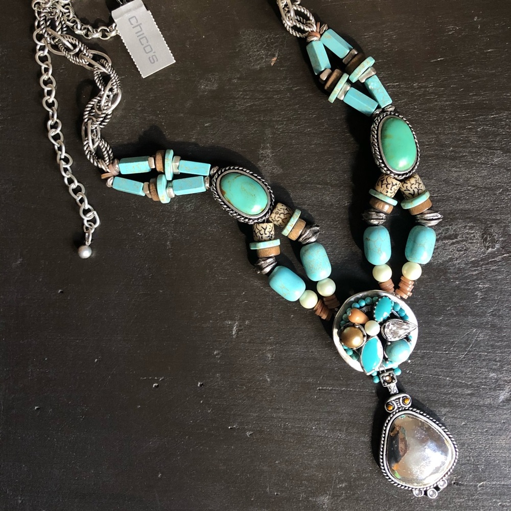 New Chico’s Jeniece Statement Necklace Multi